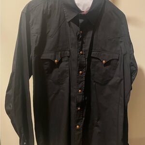 Roper Black Shirt with Red Accents